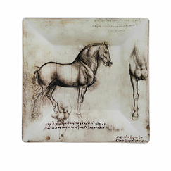 Porte-cartes en faïence Léonard De Vinci - Chevaux - 17x17 cm