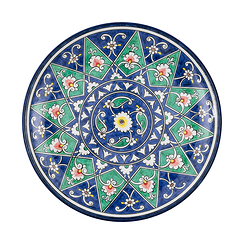 Plat en céramique Étoile Bleu cobalt /turquoise - Ø 30cm - La maison Ottomane
