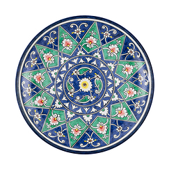 Plat en céramique Étoile Bleu cobalt /turquoise - Ø 30cm - La maison Ottomane