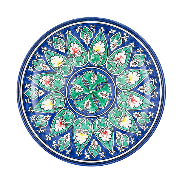 Assiette en céramique Fleur Jaune/ rouge - Ø 25cm - La maison Ottomane