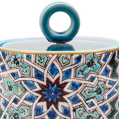Ceramic box Star Turquoise - Ø 13cm - La maison Ottomane