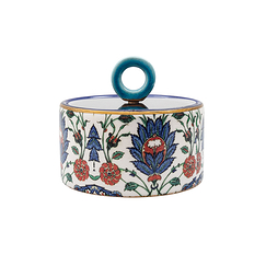 Boîte en céramique Fleur de lotus Bleu - Ø 13cm - La maison Ottomane