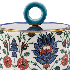 Boîte en céramique Fleur de lotus Bleu - Ø 13cm - La maison Ottomane