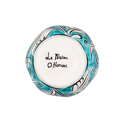 Vase Grenade Petit modèle Turquoise/blanc - 8,5cm - La maison Ottomane