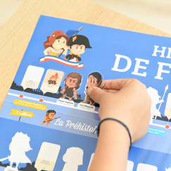 Poster pédagogique Histoire de France + 72 stickers - Poppik