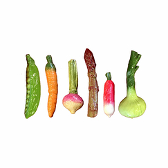 6 Porte-couteaux en résine Légumes - La Galine