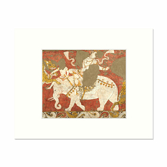 Reproduction sous Marie-Louise - Personnage royal à dos d'éléphant combattant des fauves, vers 730