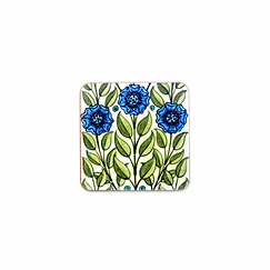 William De Morgan blue flowers Coaster - V&A