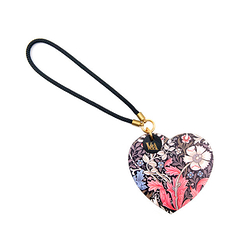 William Morris Compton leather bag charm - Heart -V&A