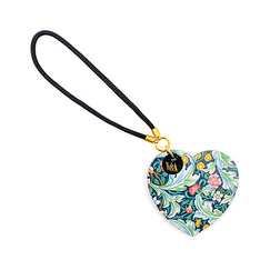 William Morris Leicester leather bag charm - Heart -V&A