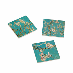 Set de 3 Sous-verres en céramique Vincent van Gogh - Amandier en fleurs - Van Gogh Museum Amsterdam®