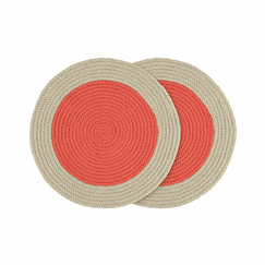 Set of 2 Placemats Raspberry Ø 38 cm
