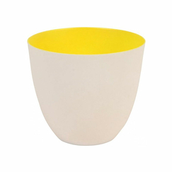 Porcelain Tealight fluor Yellow large - Ø 9 cm