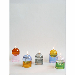 Standing Oil bubble, Low tube - Blue / yellow