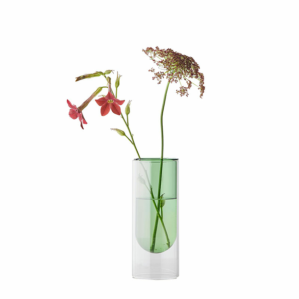 Vase en forme de tube Vert 16 cm