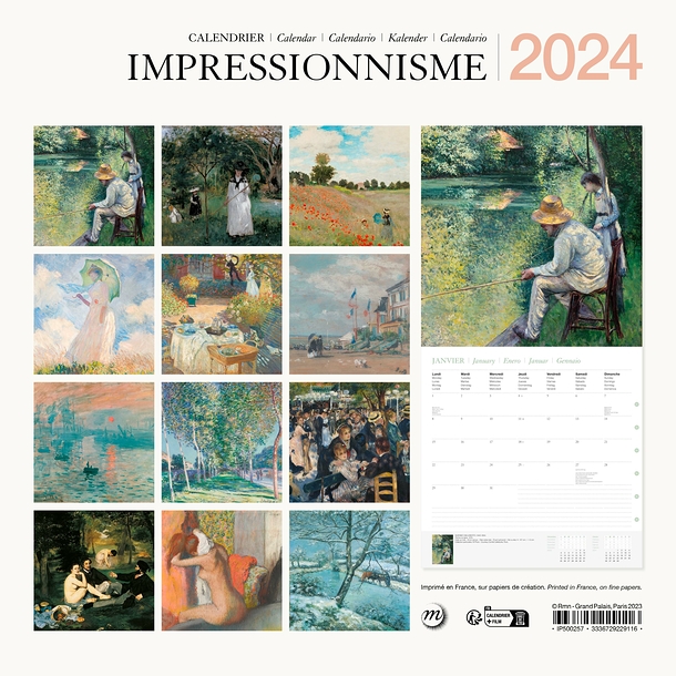 Calendrier 2024 Impressionnisme - 30 x 30 cm