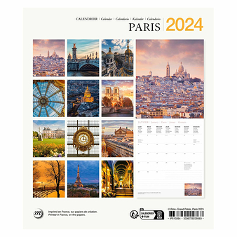 Calendrier 2024 Paris - 15.5 x 18 cm