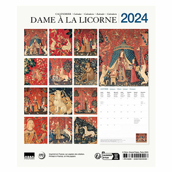 Calendrier 2024 Dame à la licorne - 15.5 x 18 cm