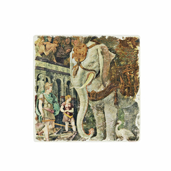 Marble Coaster Rosso Fiorentino - The Royal Elephant - 10 x 10 cm