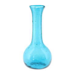 Vase col simple en verre soufflé Turquoise