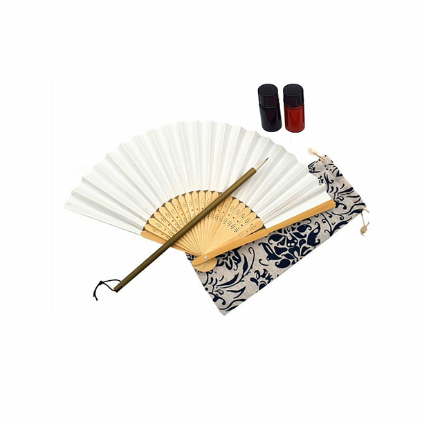 Set Chinese fan to paint for adult