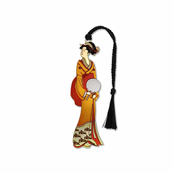 Geisha With Fan Metal Bookmark