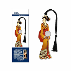 Geisha With Fan Metal Bookmark