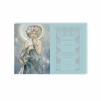 Lot de 10 cartes postales Alphonse Mucha - Reproductions de lithographies en couleurs - 14 x 20 cm