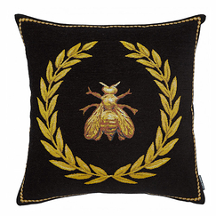 Cushion cover Bee - Black background - 45 x 45 cm - Jules Pansu
