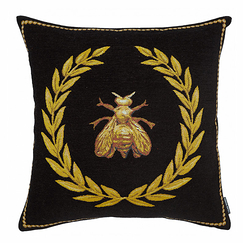 Housse de coussin Abeille - Fonds noir - Jules Pansu - 45 x 45 cm