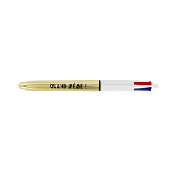 Stylo 4 couleurs brillant or - Quand même !