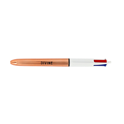 Stylo 4 couleurs brillant rose gold - Divine