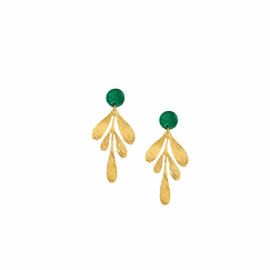 Earrings Leaves Green