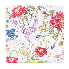 Cushion cover Fabric coupon with stork design, 1893 - 40 x 40 cm