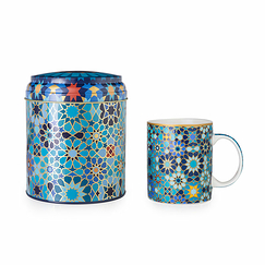 Tin Box with porcelain Mug Mashrabiya