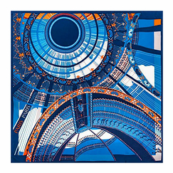 Carré de soie Grand Palais Bleu - Petrusse - 105x105cm