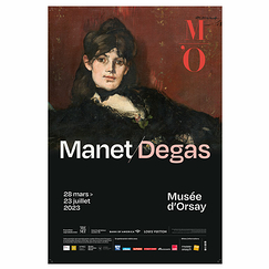 Affiche de l'exposition - Manet / Degas - Portrait de Berthe Morisot étendue, 1873 - 40 x 60 cm