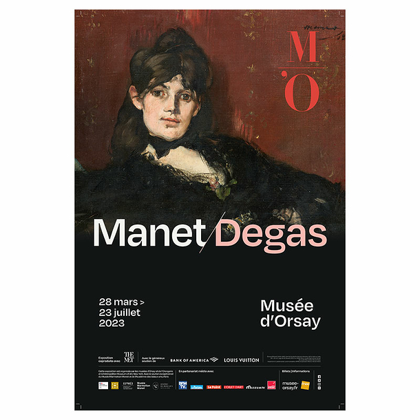Affiche de l'exposition - Manet / Degas - Portrait de Berthe Morisot étendue, 1873 - 40 x 60 cm