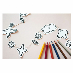 Kit créatif- Guirlande à créer et à colorier - Ma guirlande du ciel