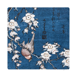 Housse de coussin Katsushika Hokusai - Bouvreuil et cerisier - 40x40 cm