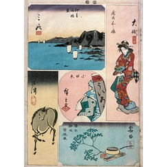 9ème vue : Oïso, 10ème vue : Odawara, 11ème vue : Hakone ; 12ème vue : Numazu