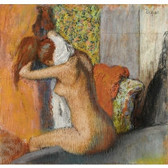 Après le bain, femme nue s’essuyant la nuque (détail)