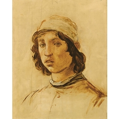 Tête de jeune homme (d’après l’autoportrait de Filippino Lippi) (détail)