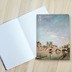 Cahier Johan Barthold Jongkind - La Seine et Notre-Dame de Paris, vue du quai des Grands Augustins avec le pont Saint-Michel, 1864