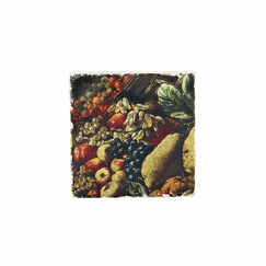 Marble coaster Brueghel / Ruoppolo - Still life with fruit and flowers, 1680-1685