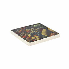 Marble coaster Brueghel / Ruoppolo - Still life with fruit and flowers, 1680-1685