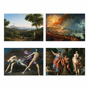 Set of 10 postcards Naples in Paris. The Louvre Hosts the Museo di Capodimonte