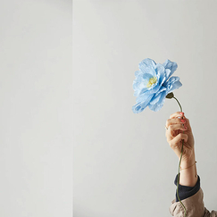 Fleur en papier Pivoine - Bleue