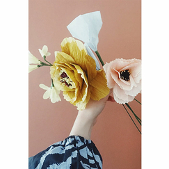 Fleur en papier Coquelicot - Ocre