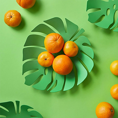 Monstera Fruit platter Green - Balvi